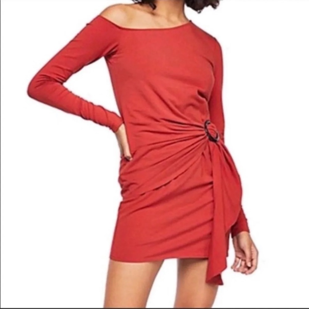 Free People Frankie Drape asymmetric shoulder dress